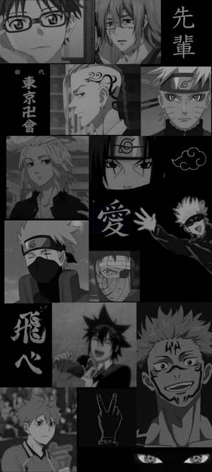 Anime Collage Black And White Pfp Wallpaper