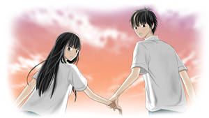 Anime Couple: A Moment Of Love Captured From Kimi Ni Todoke Wallpaper