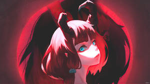 Anime Girl Devil Horns Wallpaper