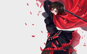 Anime Girl In Red Cape Wallpaper