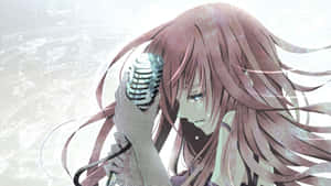 Anime Girl Megurine Luka Crying With Microphone Wallpaper