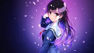 Anime Girl Sakura Breeze Wallpaper