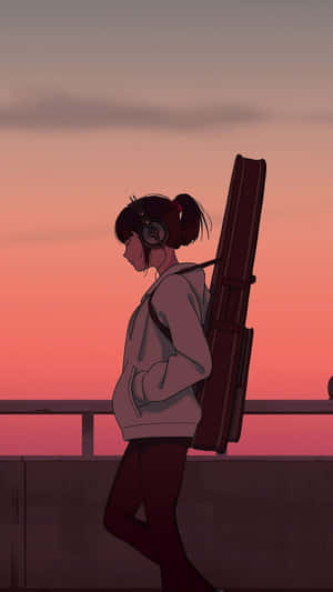 Anime Girl With Guitar For Girls Wallpaper