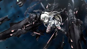 Anime Girl With Shark Guns Wallpaper