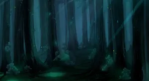 Anime Gloomy Forest Wallpaper