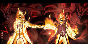 Anime Naruto And Minato Sharing Chakra Wallpaper
