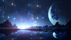 Anime Night Scenery Dazzling Wallpaper