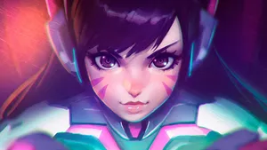 Anime Painting Of Dva Wallpaper