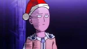 Anime Profile Saitama Christmas Hat Wallpaper