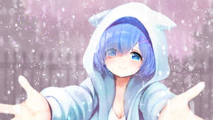 Anime Rem In Cat Ear Costume Wallpaper