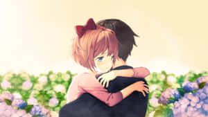 Anime Sad Couple Garden Wallpaper