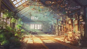 Anime Scenery 4k Greenhouse Wallpaper