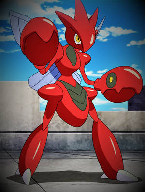 Anime Scizor Standing Ready Wallpaper