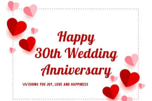 Anniversary Message Small Red Hearts Wallpaper