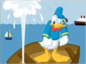 Annoyed Donald Duck Sinking Boat Wallpaper