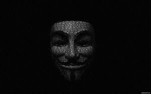 Anonymous Mask Typographical Artwork Wallpaper
