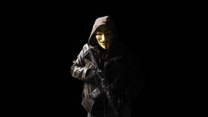 Anonymous Masked Person With Gun Wallpaper