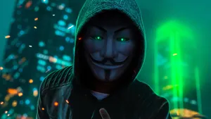 Anonymous Neon Smile Wallpaper
