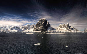 Antarctica Graphite Colored Mountain Wallpaper