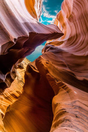 Antelope Canyon Blue Sky Wallpaper