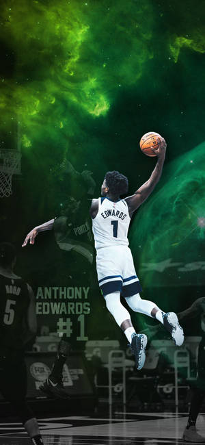 Anthony Edwards Dunk Art Wallpaper