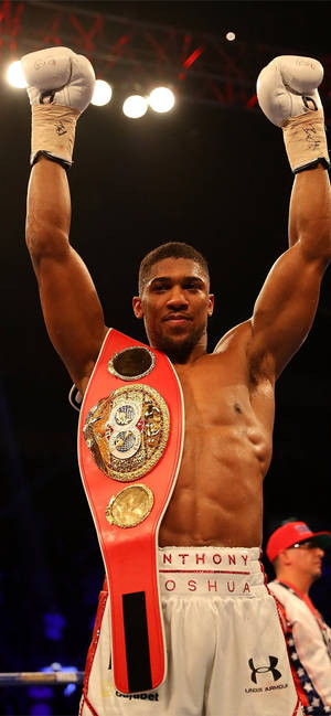 Anthony Joshua Belt Hands Raised Wallpaper