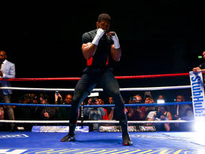 Anthony Joshua Black Shirt Fists Wallpaper