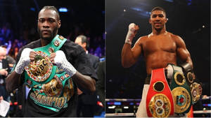 Anthony Joshua Deontay Wilder Belts Wallpaper