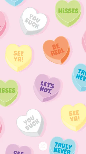Anti Cute Valentines Heart Candies Digital Artwork Wallpaper