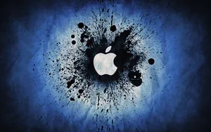 Apple Logo Abstract Blue Color Burst Wallpaper