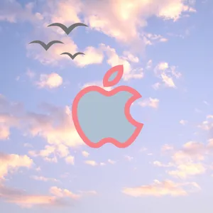 Apple Logo And Sky Wallpaper
