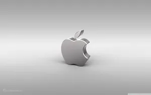 Apple Logo In 3d Silver Design Wallpaper