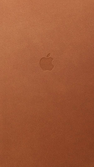 Apple Logo In Tan Aesthetic Iphone Wallpaper