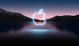 Apple Logo In The Water At Night Wallpaper