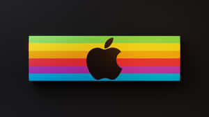 Apple Logo On A Black Background Wallpaper