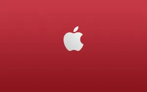 Apple Logo On Red Wallpaper