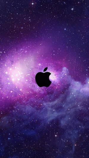 Apple Logo Purple Galaxy Original Iphone 4 Wallpaper