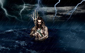 Aquaman And Raging Sea Wallpaper