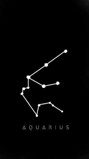 Aquarius Zodiac Black And White Wallpaper