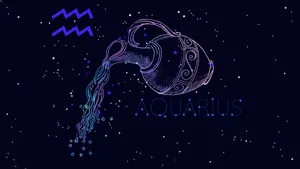 Aquarius Zodiac Starry Space Wallpaper