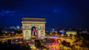 Arc De Triomphe Dark Blue Wallpaper