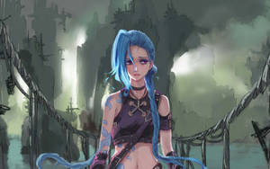 Arcane League Of Legends Lonely Jinx Wallpaper