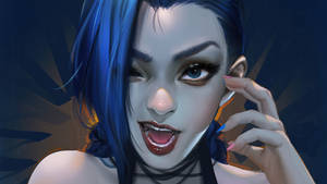 Arcane League Of Legends Winking Jinx Wallpaper