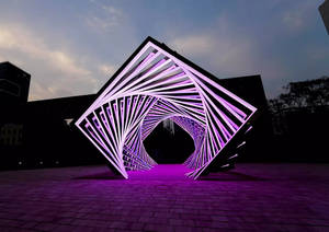 Architectural Led Light Tunnel Wallpaper