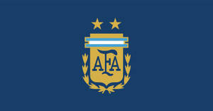 Argentina National Football Team Emblem On Blue Wallpaper
