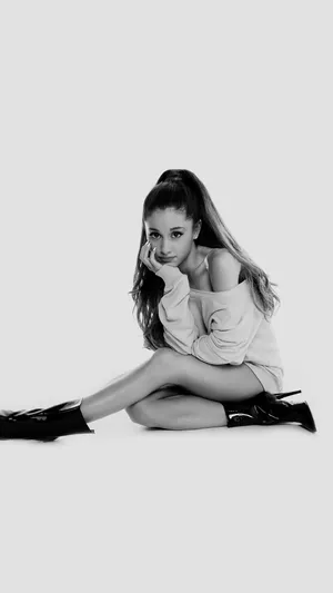 Ariana Grande Black Boots Wallpaper
