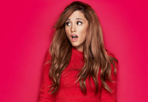 Ariana Grande Red Sweater Wallpaper