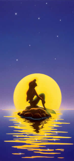 Ariel, The Little Mermaid, Admiring Her Reflection In The Water. Wallpaper