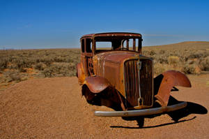 Arizona Abandoned Car In Route 66 Wallpaper