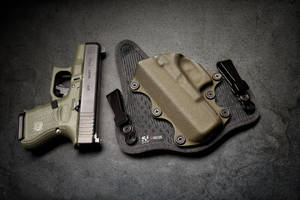 Army Green Glock With Holster Wallpaper